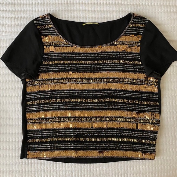 Gianni Bini Tops - 🍋5/$25🍋GIANNI BINI vintage rare beaded crop top t shirt